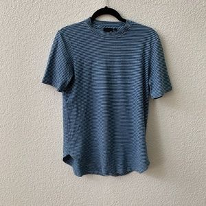 AG Blue and White Striped T-Shirt Size M